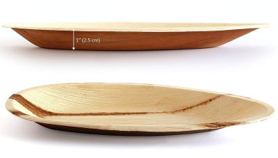 Export Quality 10-inch Oval Shaped Plates| Pack of 50| Disposable Areca Leaf Plate Eco-Friendly Biodegradable for Functions Weddings Parties