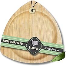 ECONUS Export Quality Plates| Pack of 50| 6 inch Triangle Shaped Disposable Plates, Areca Palm Leaf Plate for Party and Function