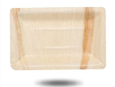 Export Quality Serving Trays | Pack of 50| Size-9x7" inch Disposable Areca Leaf Rectangular Medium Size Tray Eco-Friendly and Biodegradable for Weddings and Parties