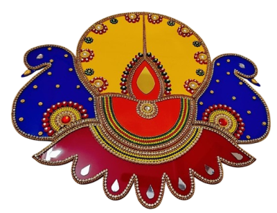 Designer Peacock Theme Rangoli – 12 Inch